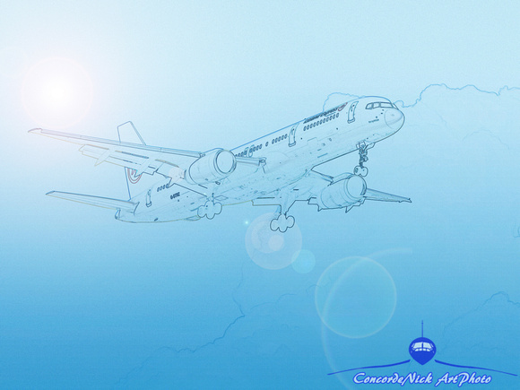 Boeing, B-757, "Iceland Express", Aviation, Airplane, Aircraft, Art, Artwork